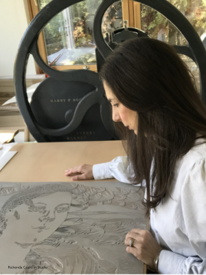 Richenda Court in her studio