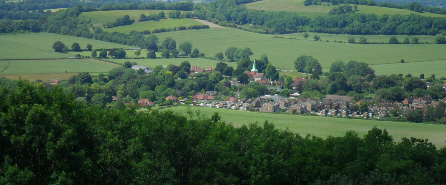 View of South Harting from hillside.