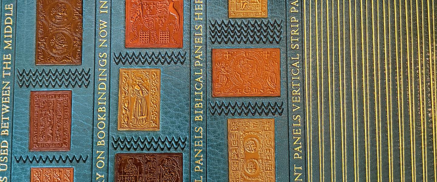 J. Basil Oldham, English Blind Stamped Bindings, Cambridge, 1952 Bound by Roger Powell, Peter Waters with blocks designed by Sheila Waters Collection of Edward Bayntun-Coward (detail).